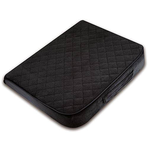 COMFORTANZA وسادة مقعد ميموري فوم مريحة كبيرة 19"x17"x3.25" متوسطة الصلابة مع تأثير تبريد، غطاء قابل للغسل وقاعدة غير قابلة للانزلاق لكراسي المكتب، الكراسي المتحركة، الكراسي القابلة للإمالة، السيارات - تخفيف آلام الظهر - أسود - Image 2