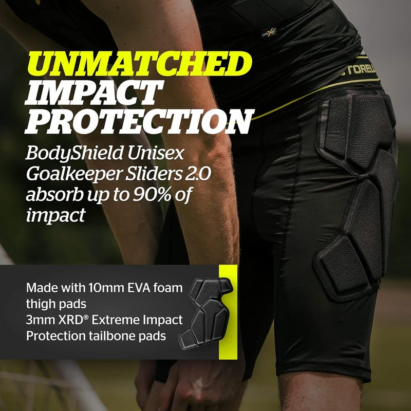 Storelli سلايدر حارس مرمى للجنسين BodyShield 2.0، حماية عالية التأثير، مقاوم للعرق، مقاوم للأشعة فوق البنفسجية، شورتات رياضية تحتية - Image 2