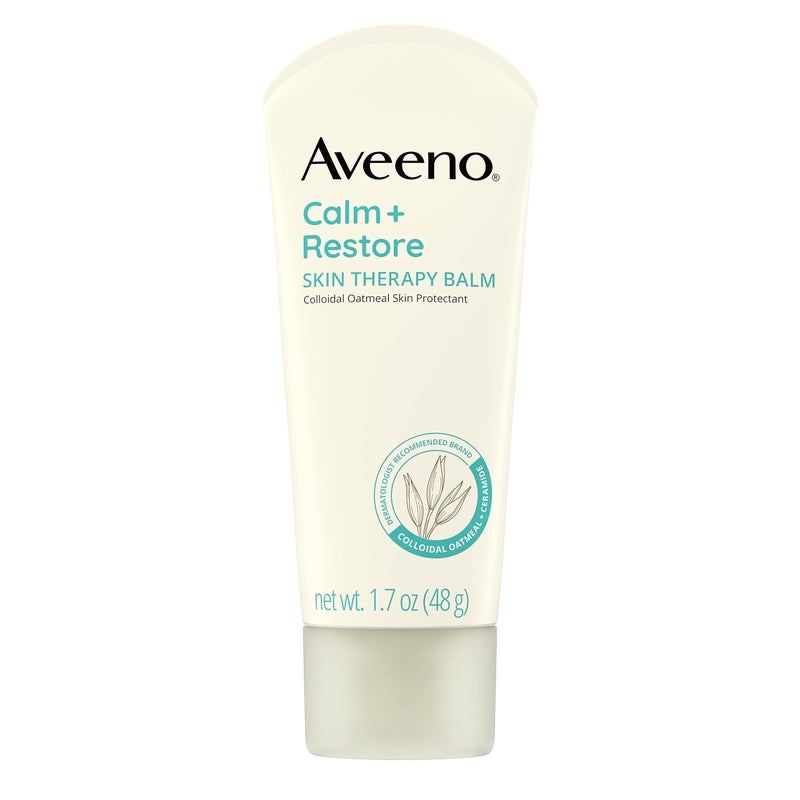 Aveeno Calm + Restore Skin Therapy Balm, Soothing & Moisturizing Skin Protectant for Sensitive Skin, Colloidal Oatmeal & Ceramide to Help Fight Dry Skin, Fragrance- & Steroid-Free, 1.7 oz - Image 2