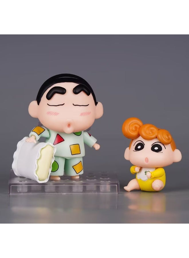 عام تلوين شين تشان المنقولة استبدال الوجه دمية نموذج الديكور سطح المكتب الديكور لعبة هدية للعائلة والأصدقاء - Image 2