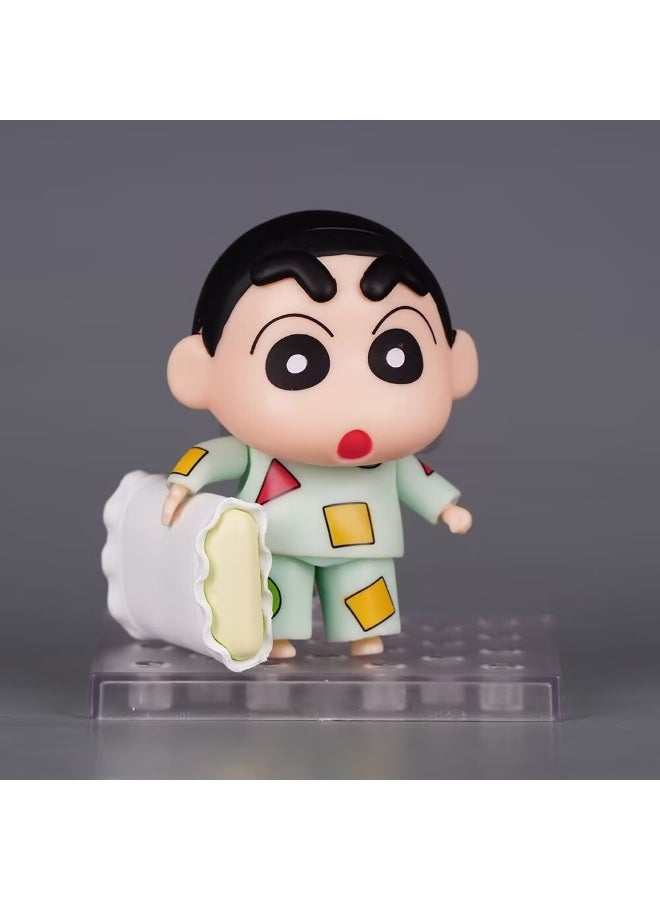 عام تلوين شين تشان المنقولة استبدال الوجه دمية نموذج الديكور سطح المكتب الديكور لعبة هدية للعائلة والأصدقاء - Image 3