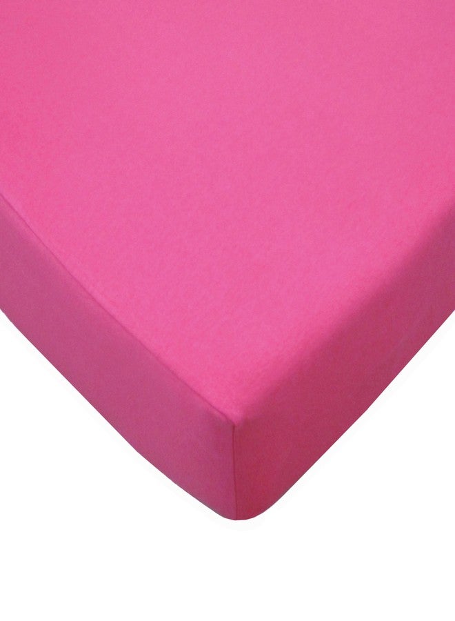 TL Care Supreme 100% Natural Cotton Fitted Crib Sheet 52" x 28", Enhanced Thickness for Soft, Breathable & Hypoallergenic Jersey Comfort, Fuschia, Neutral for Boys & Girls - Image 1