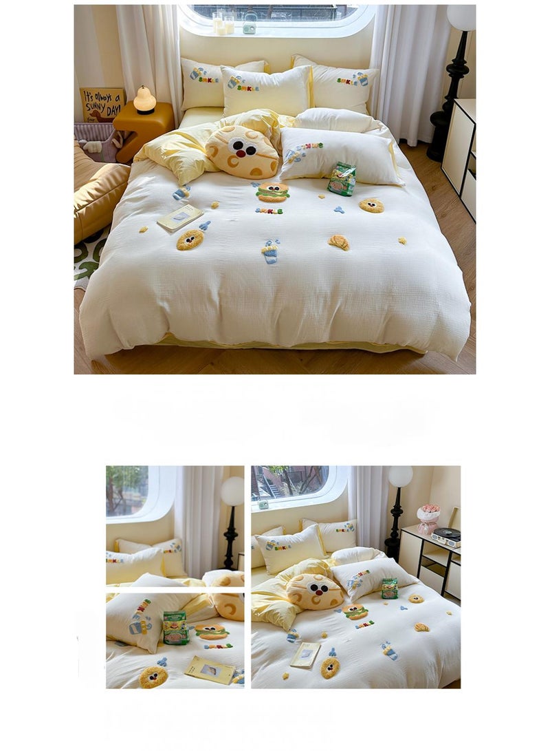 عام 4 قطعة الكرتون الكرتون الصف القطن والتطريز مجموعة مريحة ورقة مجموعة هدية عيد ميلاد الطفل - Image 4