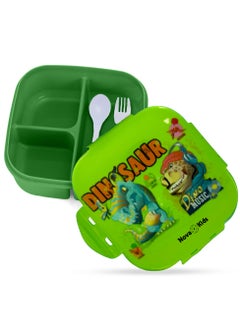 Nova kids Bento Lunch Box, Square 1000Ml - Dino Green  - Image 3
