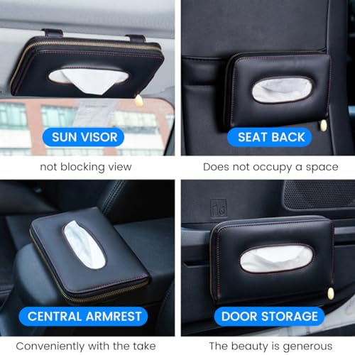 Maharsh Auto Accessories Car Sun Visor Tissue Box Car Back Seat Headrest Hanging Multi-use Tissue Box Durable Premium Elegant Design Paper Napkin Holder Tissue Holder-1pcs - Image 5
