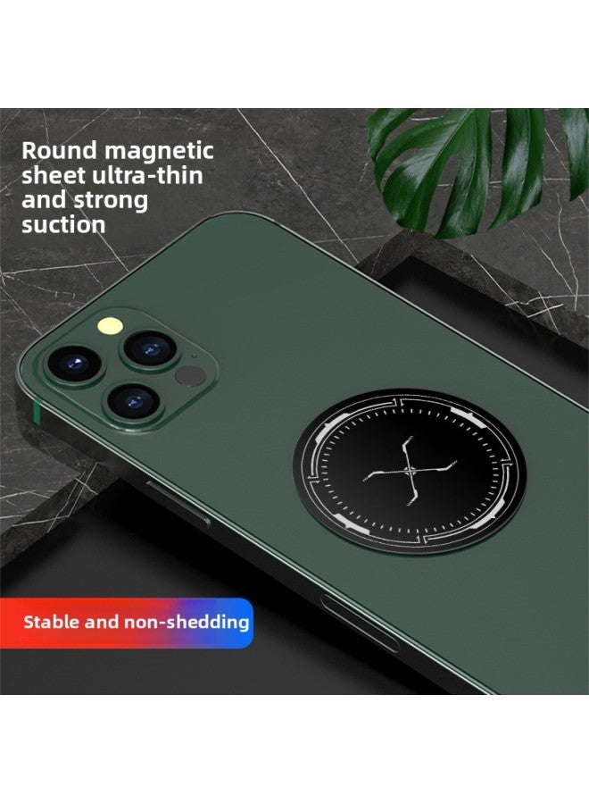 K5K6 Mobile Phone Radiator Iron Sheet Magnetic Car Bracket Universal With Adhesive Magnetic Radiator Magnetic Sheet-Color:0.3mm Thick Black 5.9cm  - Image 2