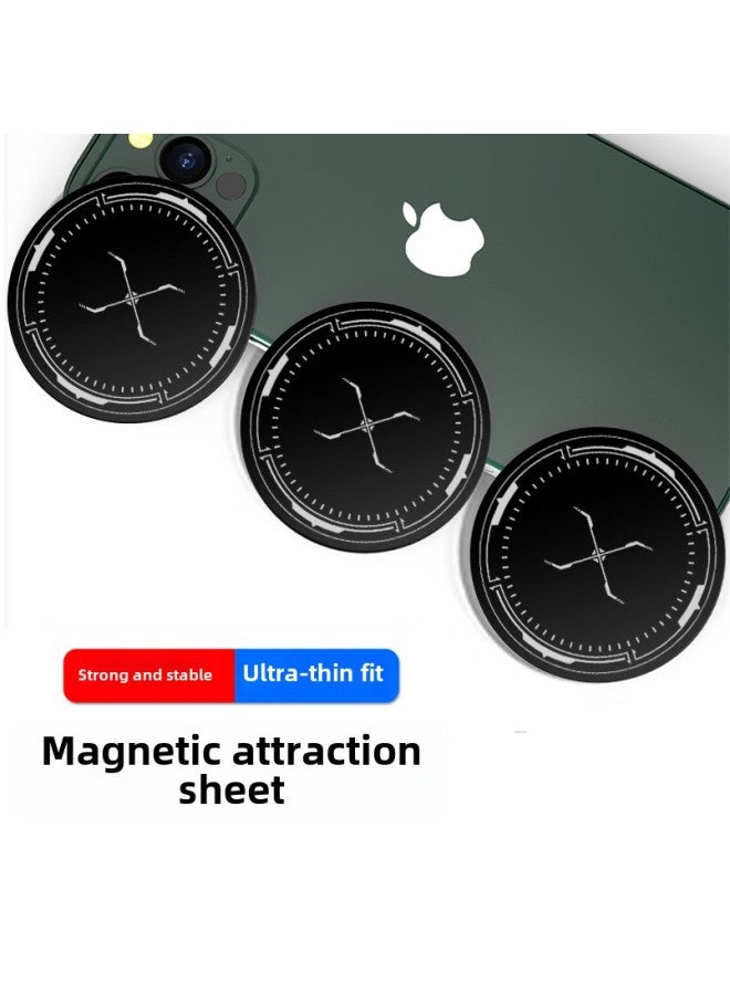 K5K6 Mobile Phone Radiator Iron Sheet Magnetic Car Bracket Universal With Adhesive Magnetic Radiator Magnetic Sheet-Color:0.3mm Thick Black 5.9cm  - Image 3