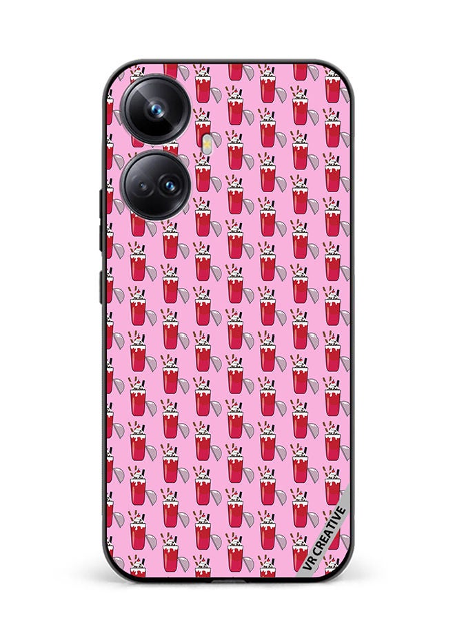 Protective Case Cover For Realme 10 Pro Plus Ice Cream Glass Drink Design Multicolour