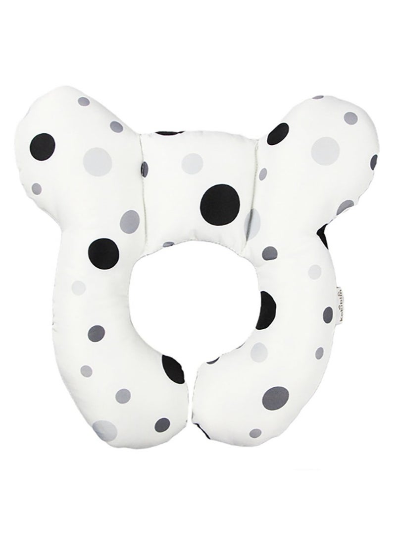 Jingke Baby Travel Pillow, Infant Head and Neck Support Pillow, for 0-2 Years Old Baby (White Black Circle) - Image 1