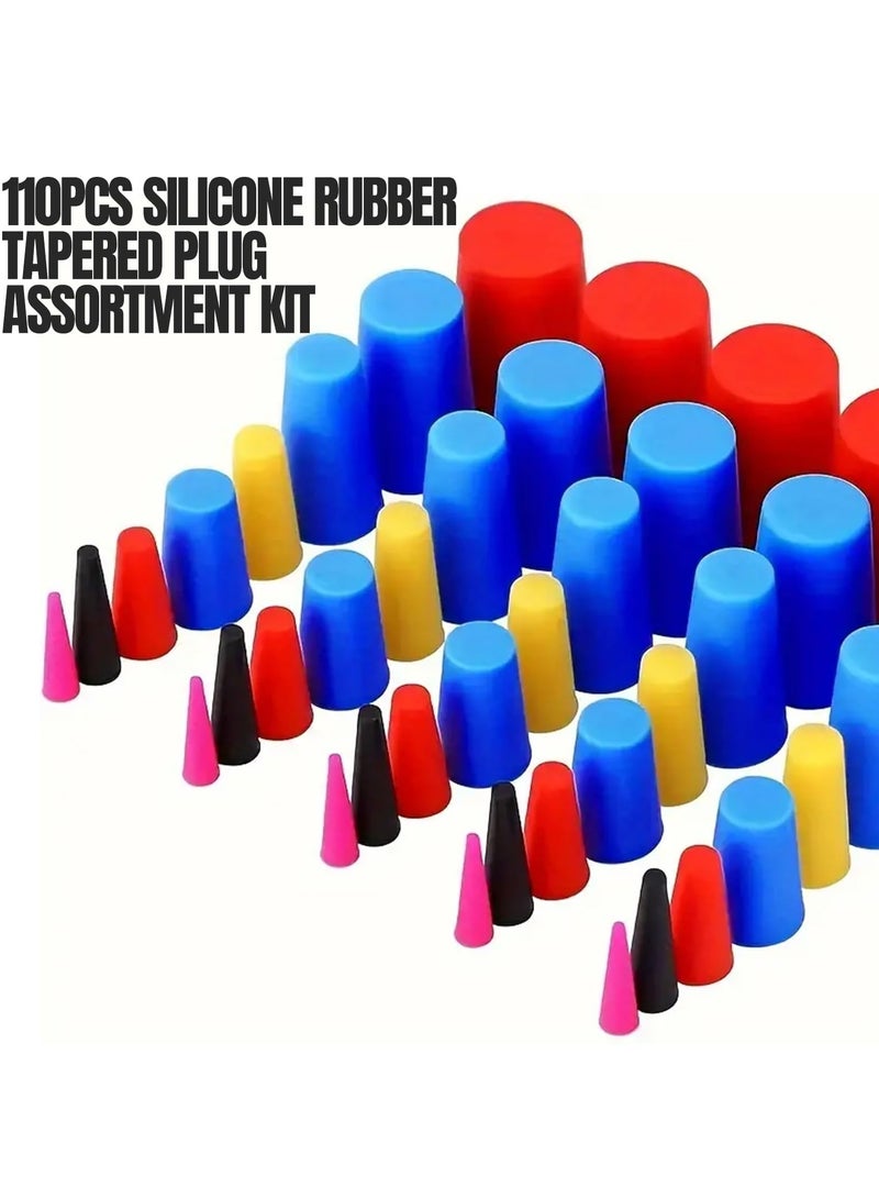 GNAFOTU 110PCS Silicone Rubber Tapered Plug Assortment Kit, 8 Size Rubber Plug Assortment Kit, High-Temperature Resistant Rubber Stoppers, Rubber Bungs for Holes Powder Coatings Anodizing Painting - Image 4