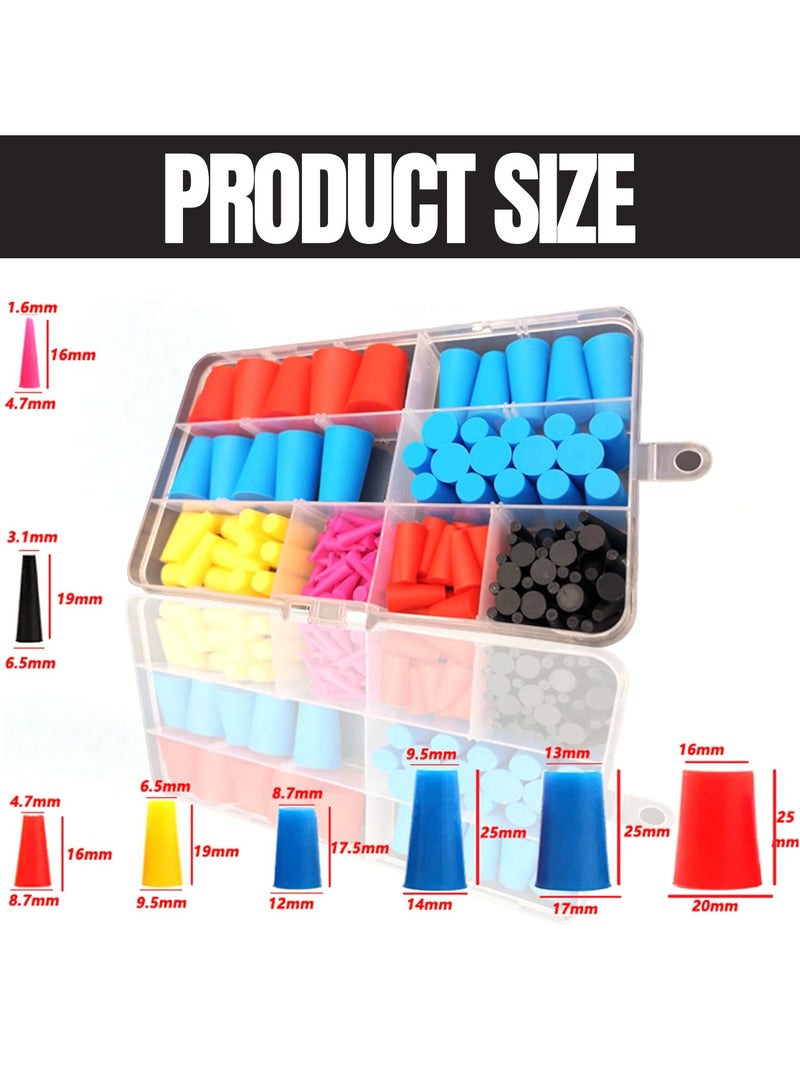 GNAFOTU 110PCS Silicone Rubber Tapered Plug Assortment Kit, 8 Size Rubber Plug Assortment Kit, High-Temperature Resistant Rubber Stoppers, Rubber Bungs for Holes Powder Coatings Anodizing Painting - Image 5
