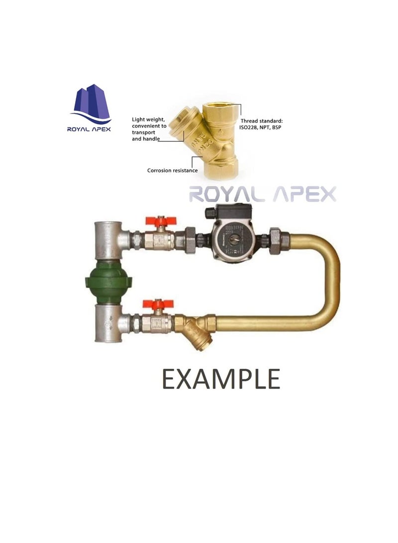 Brass Female Threaded Y Shaped Brass Strainer Filter Valve for Water, HVAC & Plumping Application (1/2 Inch)  - Image 2