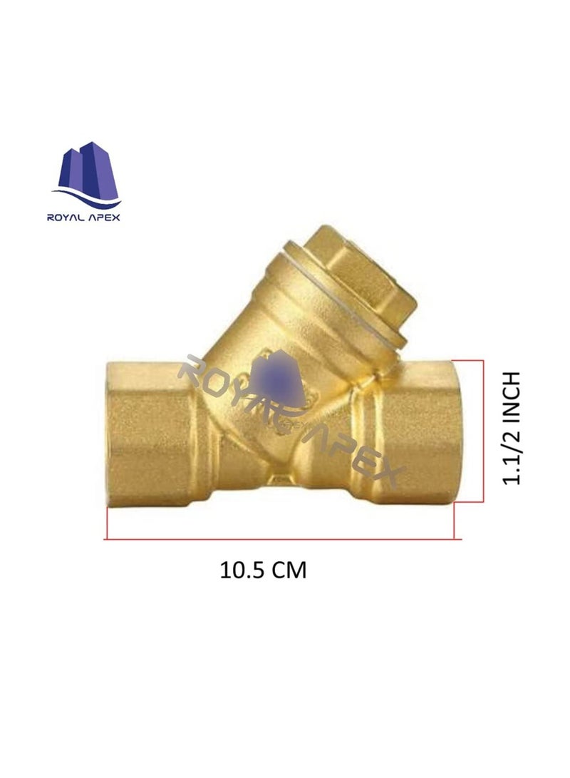 Brass Female Threaded Y Shaped Brass Strainer Filter Valve for Water, HVAC & Plumping Application (1/2 Inch)  - Image 3