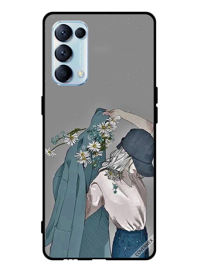 Covernex Protective Case Cover For Oppo Reno5 Pro 5G Cap Girl Wearing Floral Coat - Image 1