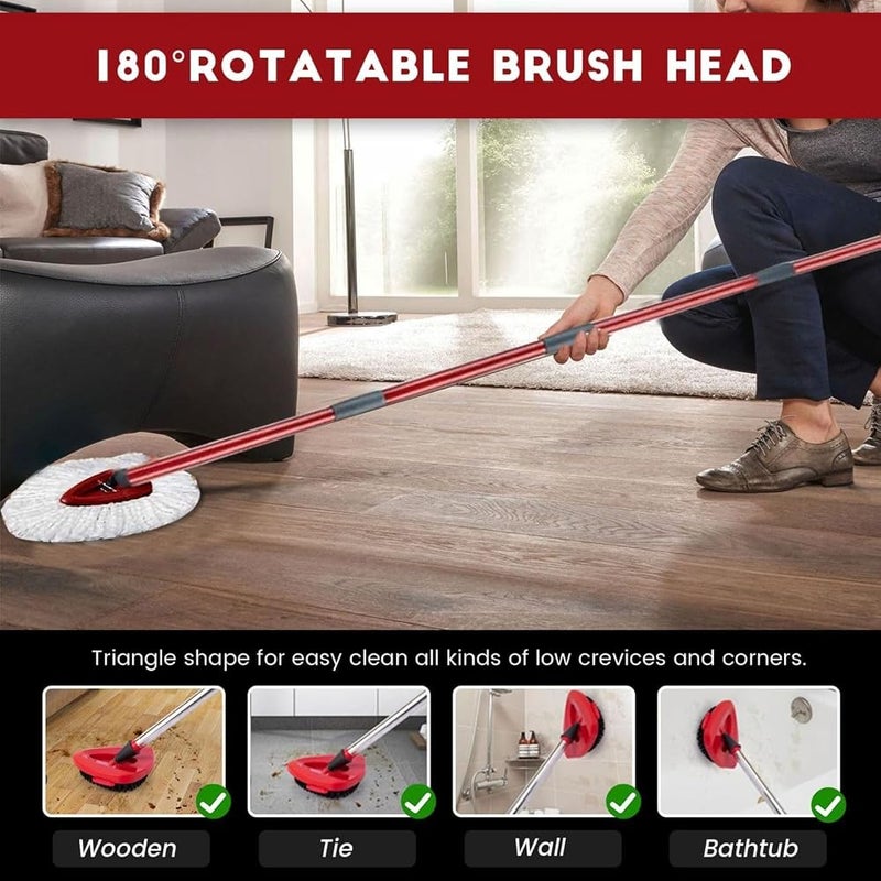 Zalcoon Spin Mop Replace Head Base Scrub Brush & Base Mop Head Compatible with Vileda/O-cedar Easy Wring Spin Mop, Floor Scrubber, Hard Bristle Cleaning Brush for Kitchen Bathroom Tile Hard Floor - Image 4