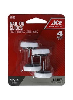 ACE 4-Piece Nail-On Glides White 29 mm ‎9448 