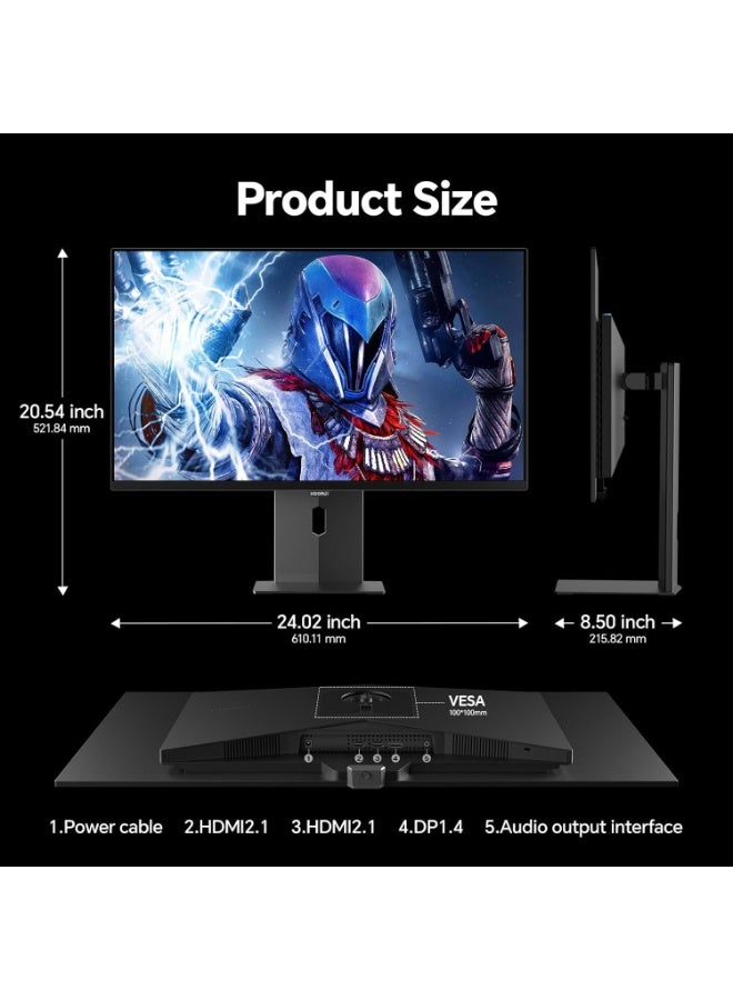 KOORUI 27-Inch OLED QHD 2K Gaming Monitor | 240Hz Refresh Rate, 0.03ms Response, AdaptiveSync, 99% DCI-P3, HDR True Black 400, Height/Pivot/Tilt/Swivel Adjustable Stand, HDMI & DisplayPort, VESA Mount S2721XO - Image 2