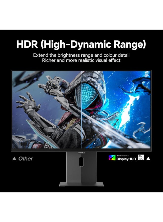 KOORUI 27-Inch OLED QHD 2K Gaming Monitor | 240Hz Refresh Rate, 0.03ms Response, AdaptiveSync, 99% DCI-P3, HDR True Black 400, Height/Pivot/Tilt/Swivel Adjustable Stand, HDMI & DisplayPort, VESA Mount S2721XO - Image 5