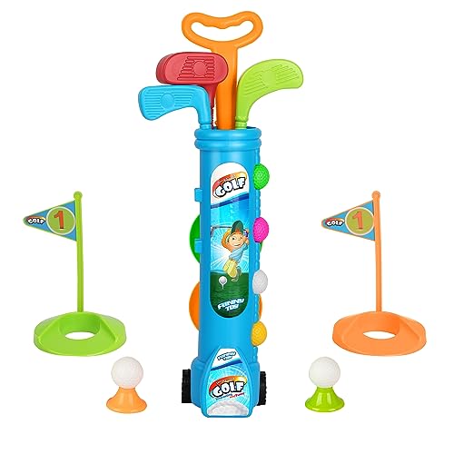 Liberry Toddler Golf Set with Cart Plastic Golf Clubs  Balls for Kids Ages 1 2 3 4 5 Indoor Outdoor Sports Toys Birthday Gift for Boys  Girls - Image 1