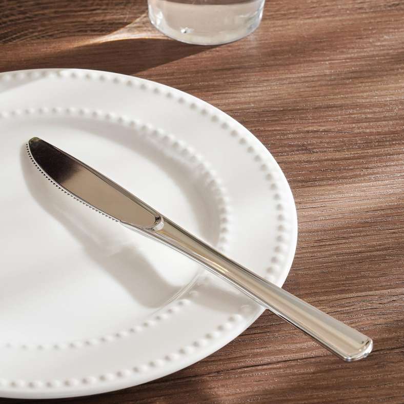 مجموعة سكاكين طاولة قابلة للاستخدام لمرة واحدة من رانو 24 قطعة 22x6x2.5 سم - كروم