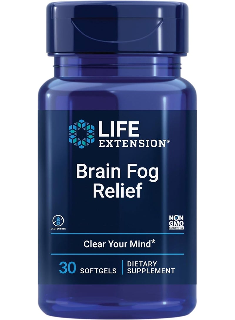 Life Extension Brain Fog Relief, Clear Your Mind* 30 Softgels - Image 1