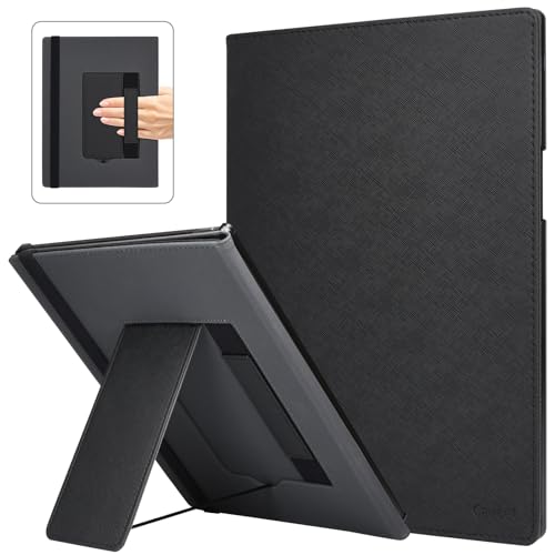 Caweet Stand Case for Remarkable Paper Pro 11.8 Inch 2024, Hard Back Shell Protective Auto Sleep/Wake Book Folio Cover with Pen Holder and Hand Strap, Black - Image 1