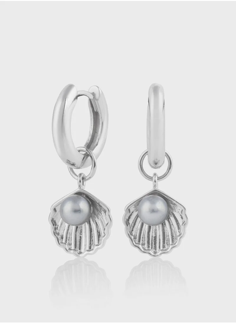 OLIVIA BURTON Sterling Silver Hoops & Brass Charms Earrings