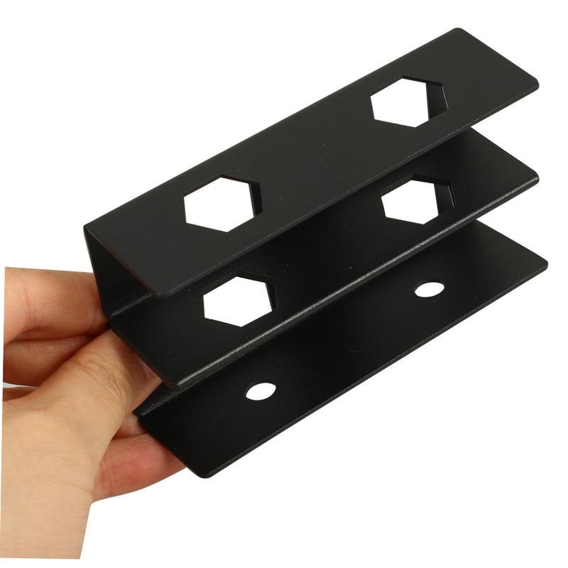 Double Layer Under Desk Mount Metal Storage Stand For Laptop Keyboard And Cables - Image 4