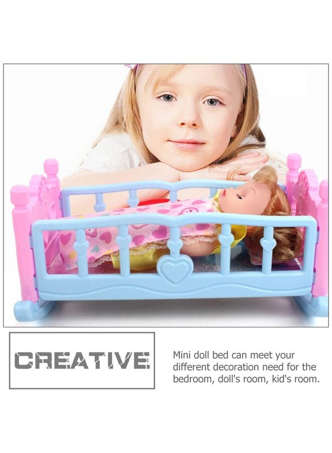 Miniature Doll Crib Doll Cradle Bed Scale Models Tiny Wooden Dolls House Furniture for Dollhouse Decoration Accessories - Image 3