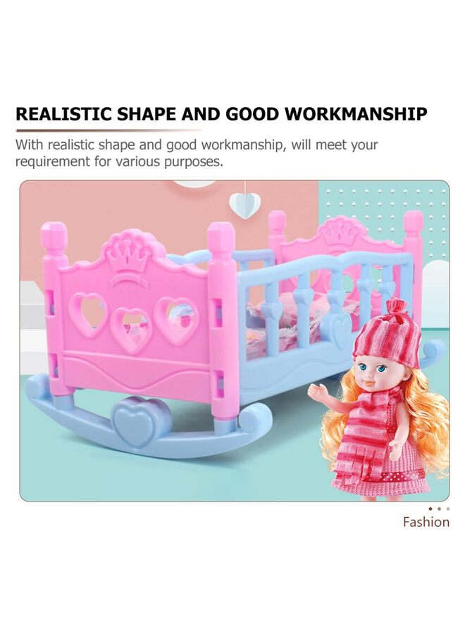 Miniature Doll Crib Doll Cradle Bed Scale Models Tiny Wooden Dolls House Furniture for Dollhouse Decoration Accessories - Image 2