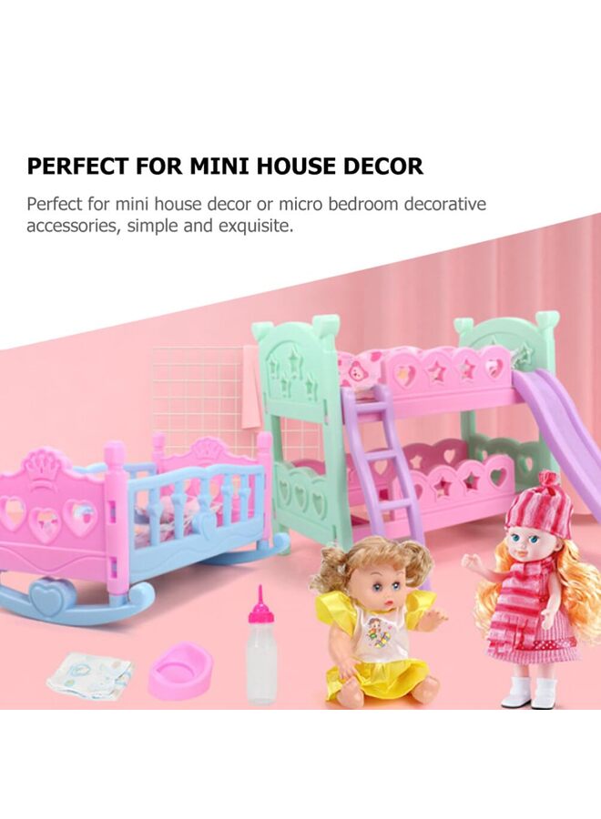 Miniature Doll Crib Doll Cradle Bed Scale Models Tiny Wooden Dolls House Furniture for Dollhouse Decoration Accessories - Image 5