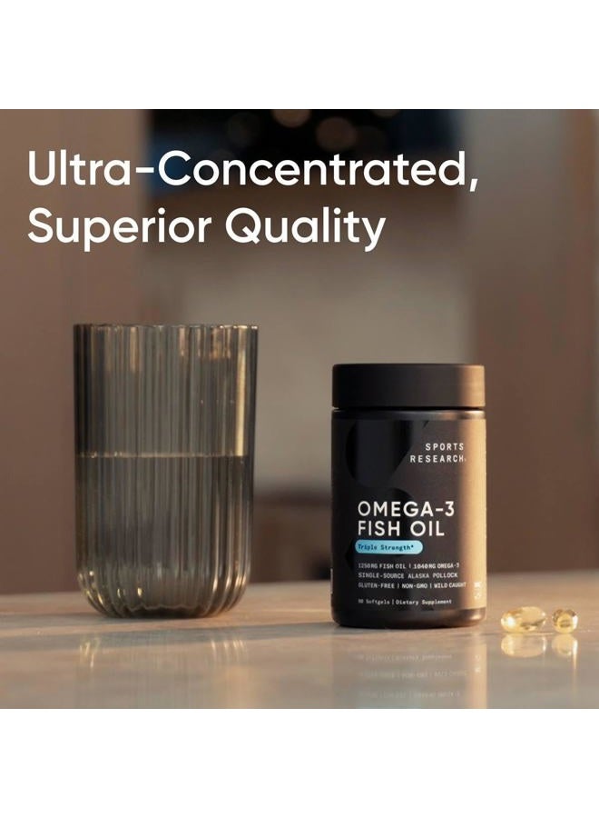 Celox Triple Strength Omega 3 Fish Oil - Burpless Fish Oil Supplement w/EPA & DHA Fatty Acids from Single-Source Wild Alaskan Pollock - 1250 mg, 180 ct - Image 5