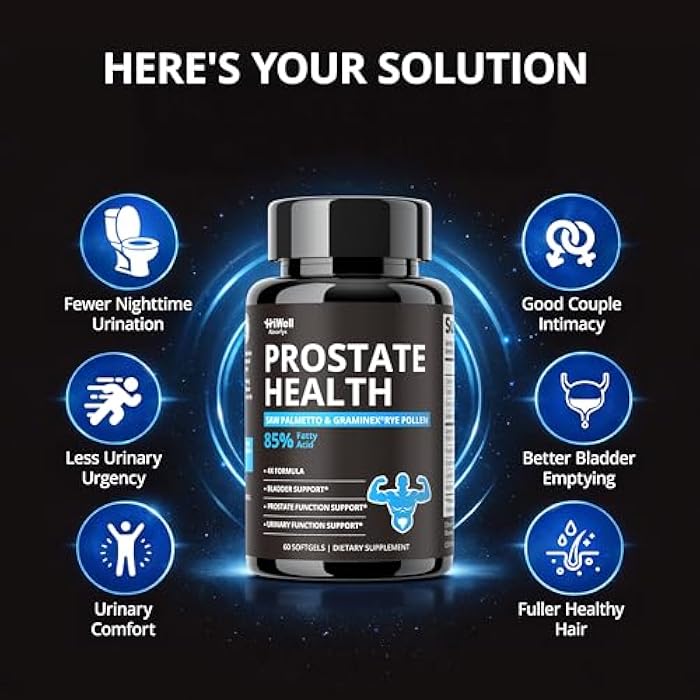 HiWell Absorfyx Prostate Health Supplements for Men, Pharmaceutical Grade – Saw Palmetto for Men, Pumpkin Seed Oil – Graminex – DHT Blocker for Urinary Tract, Bladder & Hair Support – 60 Softgels - Image 3