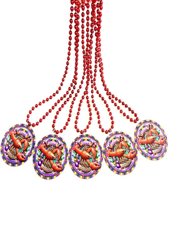 GZYSSL 12 Pcs Crawfish Lobster Bead Necklaces Mardi Gras Bead Necklaces Crawfish Boil Party Supplies - Image 1