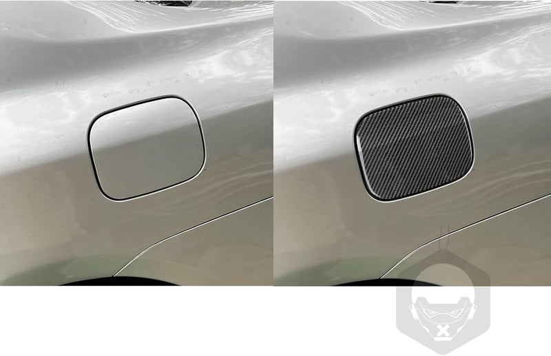 PJFUS Real Premium Carbon Fiber Car Rear Door Fuel Tank Cap Decoration Tank Cap Cover Sticker Auto Exterior Accessories Compatible with Toyota Corolla 2009 2010 2011 2012 2013 black - Image 4