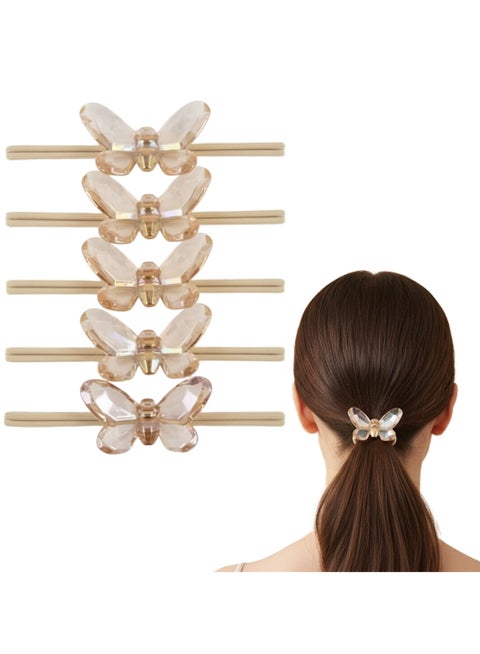 5 قطع من ربطات الشعر على شكل فراشة للشعر الكثيف والمجعد والطويل والقصير - ربطات شعر مرنة كبيرة الحجم مقاومة للتلف، بدون درزات، ومضادة للانزلاق للنساء والفتيات | إكسسوارات شعر متينة للاستخدام اليومي