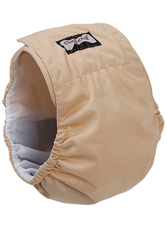 NIBEMINENT Washable Wrap Waterproof Toilet Training Dog Physiological Pant Beige 25 x 18cm - Image 1