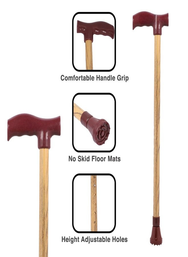 عصا مشي متينة وعالية الجودة من دكتور تورسو، مصنوعة من الألومنيوم والخشب، قابلة لتعديل الارتفاع، مناسبة للرجال والنساء وكبار السن. - Image 5