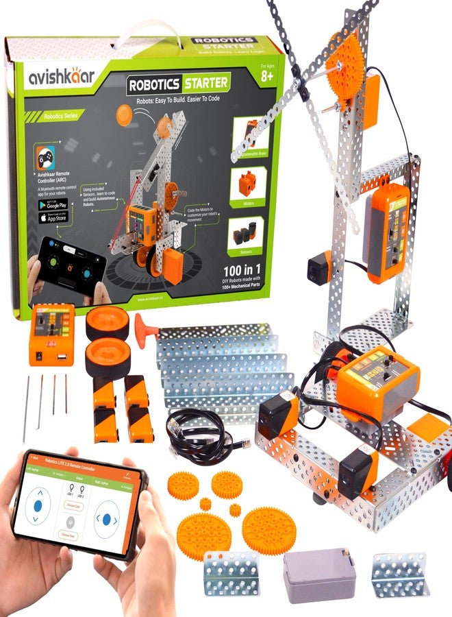 Avishkaar Robotics Starter Kit, 100-in-1 DIY STEM Metal Kit, Multicolor, 100+ Parts, Learn Robotics, Coding & Mechanical Design, for Kids Aged 10-14, Educational DIY STEM, Made in India - Image 1