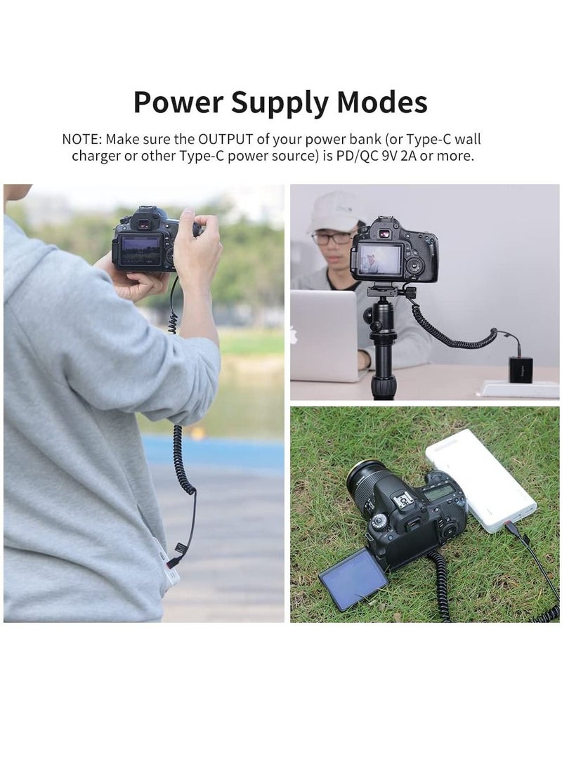 LP-E6 Dummy Battery Decoded, Battery, Replacement with Type-C Spring Power Adapter Cable for Canon EOS R R5 R5C R6 90D 80D 70D 60D 60Da 5D - Image 4