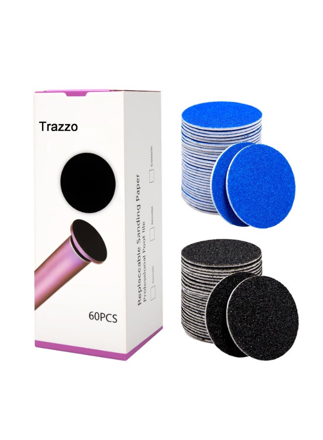Trazzo ColorCoded Replacement Sanding Discs for Electric Foot File 80120180 Grit Refill Sandpaper Pads for Callus Remover Fits Most Round Foot Grinders 60PCS - Image 2
