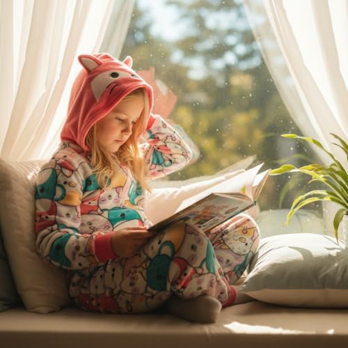 Squishmallows Girls Onesie Pajamas - Long Sleeve Zip Up Hooded Blanket Sleep - One Piece Costume - Official License - Image 3