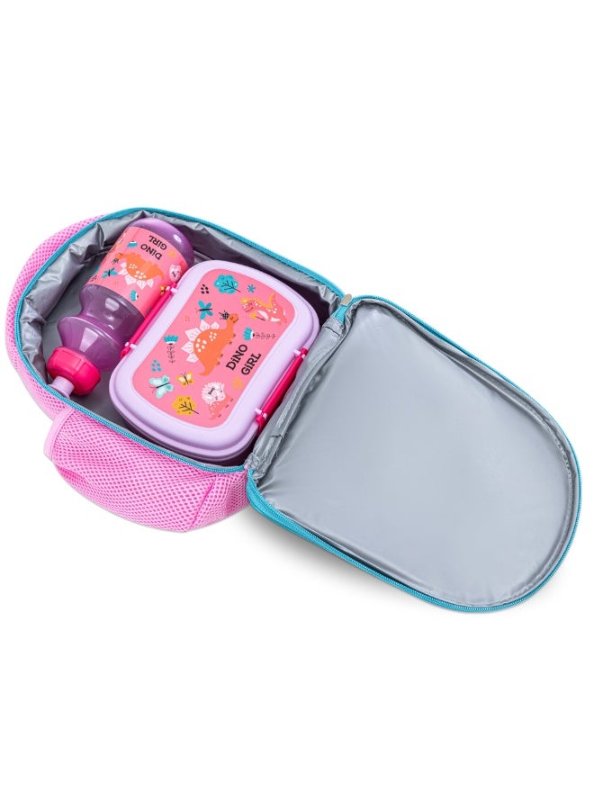 Nova Kids Lunch Bag Combo w/ Lunch Box and Water Bottle - Dinosaurs Pink - Image 2