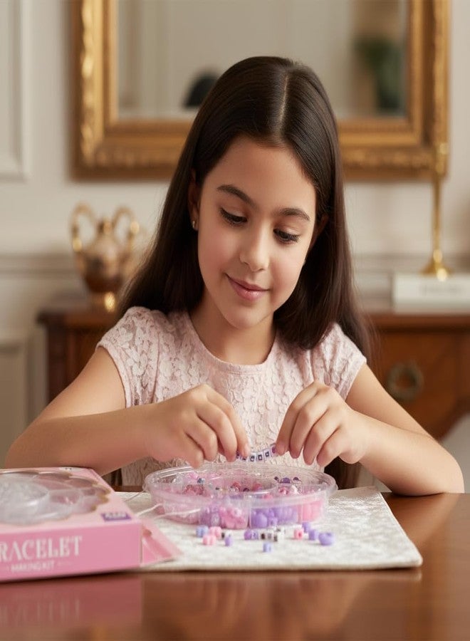 itsy-bitsy Itsy Bitsy My Beads Studio Jewellery Making Kit Lilac Blush with Assorted Craft Beads in Organised Box 17.5 x 17.5 cm DIY Bracelet Set - Image 2