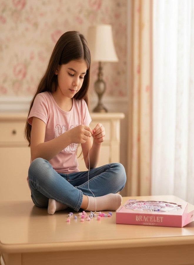 itsy-bitsy Itsy Bitsy My Beads Studio Jewellery Making Kit Lilac Blush with Assorted Craft Beads in Organised Box 17.5 x 17.5 cm DIY Bracelet Set - Image 3
