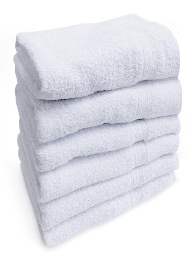 Towels N More 6 Pack 22"X44" Small Light Weight Gym Towels or Can be Used as Quick Dry Bath Towel or Salon Towel, 100% Ring Spun Cotton Loops Sweat Towels Women's Hair Dry Towel - Image 1