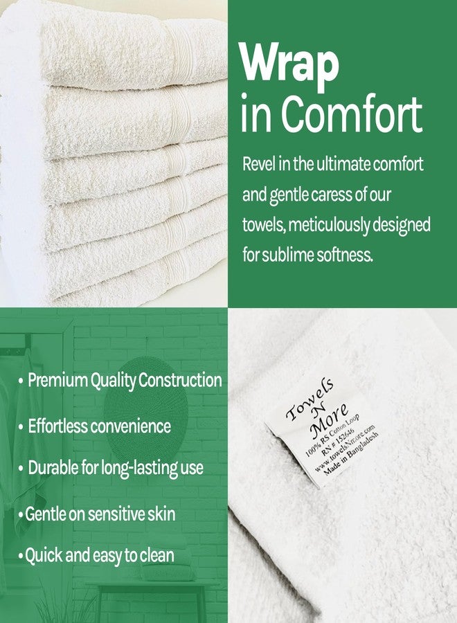 Towels N More 6 Pack 22"X44" Small Light Weight Gym Towels or Can be Used as Quick Dry Bath Towel or Salon Towel, 100% Ring Spun Cotton Loops Sweat Towels Women's Hair Dry Towel - Image 3