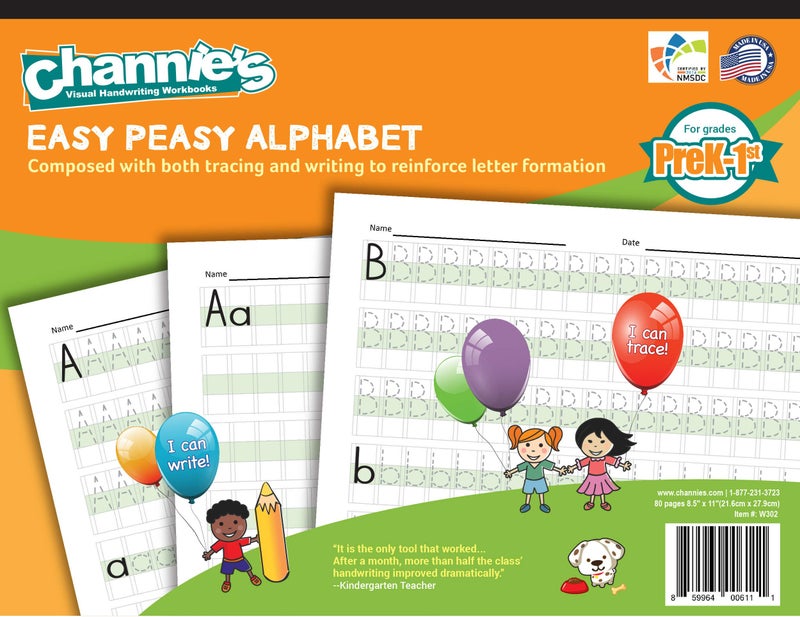 Channie's Channie’s All-In-One Visual Handwriting & Math Workbook Set for Pre-Kindergarten - 1st Grade Elementary School Students (5 Pack) - Image 3
