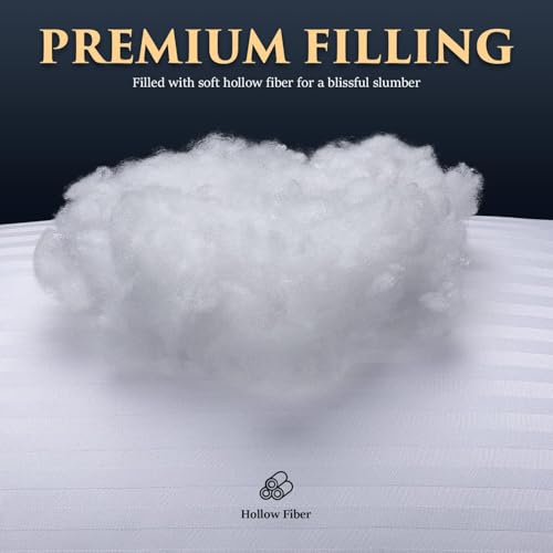 COZSINOOR Bed Pillows for Sleeping Queen Size - Hotel Quality Set of 2 - Breathable Down Alternative Microfiber Filled for Back, Stomach, Side Sleepers, Cooling & Skin-Friendly - Image 4