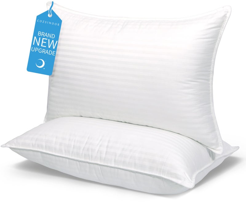 COZSINOOR Bed Pillows for Sleeping Queen Size - Hotel Quality Set of 2 - Breathable Down Alternative Microfiber Filled for Back, Stomach, Side Sleepers, Cooling & Skin-Friendly - Image 1